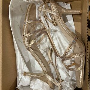 Le Chateau Sparkling Gold Heels